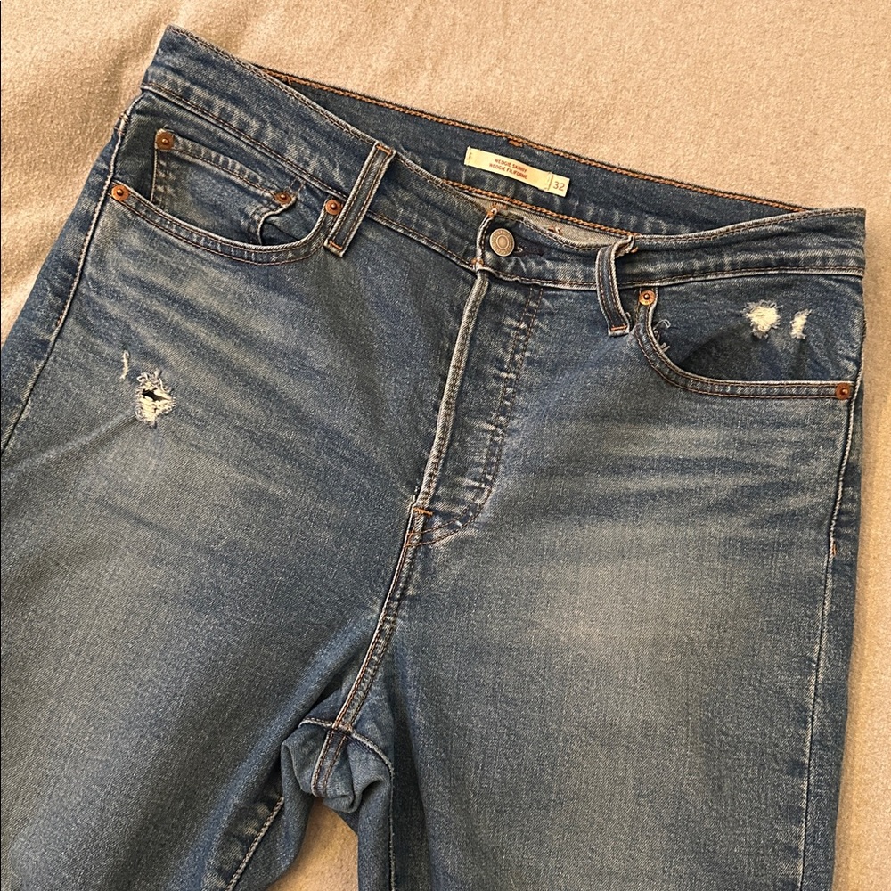 Distressed Blue Jeans - Picture 2 of 5